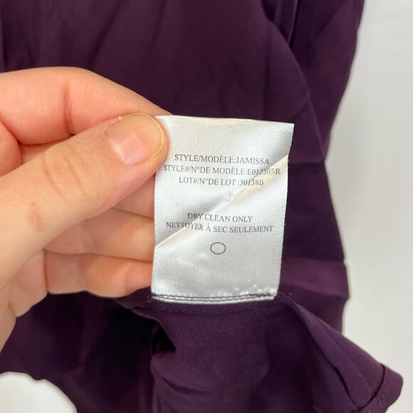 THEORY Petite P Jamissa Silk Stretch Sleeveless Blouse V-Neck Tank Top Purple - Picture 5 of 5